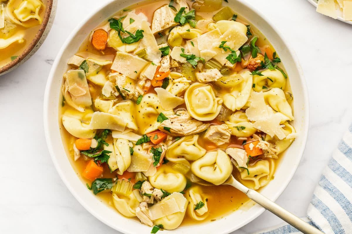 Minute Chicken Tortellini Soup: Hearty & Loaded with Veggies